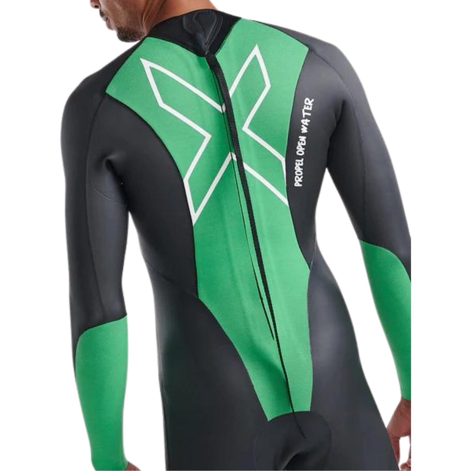 2026 2XU Mens Propel Open Water Swim Wetsuit MW7144c - Black / Bright Green